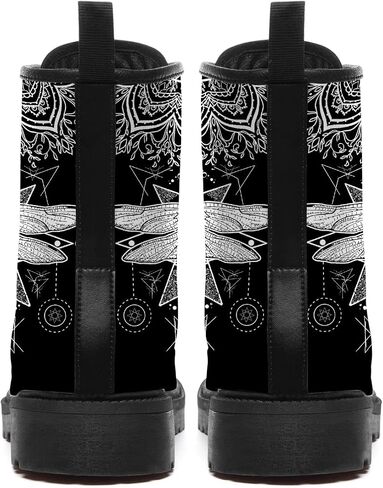 Dog Boots Womens Mens Combat Boots Waterproof Boot Round Toe Low Heel Lace Up Work Ankle Booties Gifts for Women Men in Kuwait