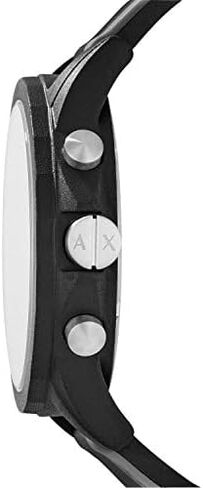 Armani Exchange Men's Stainless Steel Analog-Quartz Watch with Silicone Strap, Black, 22 (Model: AX1331) in Saudi Arabia