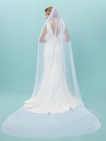 Wedding Veil 1 Tier Pearl bridal Veil With Comb veils for women wedding in Saudi Arabia