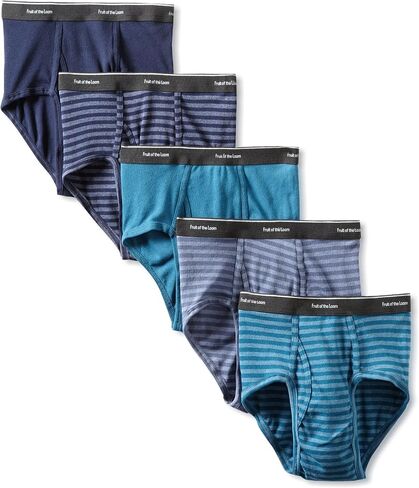 Fruit of the Loom Men's Stripe Solid Brief(Pack of 5) in Saudi Arabia