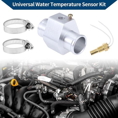 Acropix 12V/24V Universal Water Temp Sensor Kit ، 1/8 "NPT 1.26" محول النغمة الفضية 170'F - in Saudi Arabia
