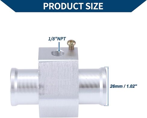 Acropix 12V/24V Universal Water Temp Sensor Kit ، 1/8 "NPT 1.26" محول النغمة الفضية 170'F - in Saudi Arabia