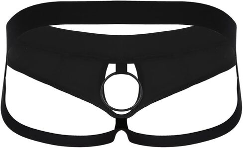 Daenrui Men's Shiny Metallic Low Rise Thongs Briefs Front Hole Jockstraps Underpants Backless G-String in Saudi Arabia