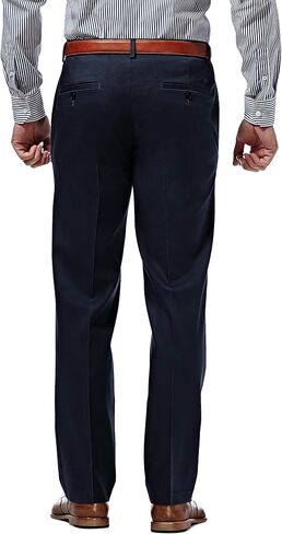 Haggar Men's Premium No-Iron Expandable-Waist Plain-Front Pant Dark Grey,46x29 in Saudi Arabia