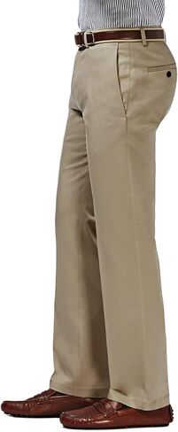 Haggar Men's Premium No-Iron Expandable-Waist Plain-Front Pant Dark Grey,46x29 in Saudi Arabia