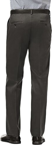 Haggar Men's Premium No-Iron Expandable-Waist Plain-Front Pant Dark Grey,46x29 in Saudi Arabia