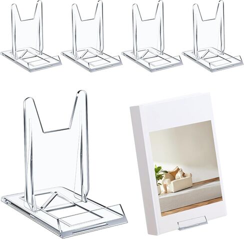 Acrylic Book Stand Set of 10, Adjustable Clear Book Display Holder Modern Postcard & Magazine Display Stand Easel Stand for Fram, Magazines, Recipes, Albums, CD in Saudi Arabia