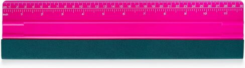 FOSHIO Professional Squeegee for Vinyl, Decals, Sticker Paper, Wallpaper, Window Film, Craft, Suede Felt Squeegee Smoothing Tool with Ruler, Pink (10 inches) in Kuwait