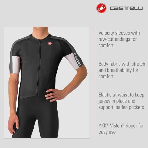 CASTELLI Men’s Entrata 6 Jersey, UPF Sun Protection, Quarter Length Sleeve Jersey for Road Cycling & Gravel Biking & Racing in Saudi Arabia