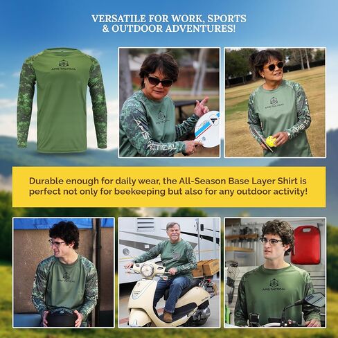 APIS Tacical - طبقة قاعدة طوال الموسم - القمور السفلية للرجال لتربية النحل والهواء الطلق - قميص طويل الأكمام الطويل الرطوبة in Kuwait