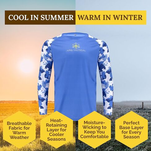 Apis Tacical - All-Season Base Layer - Mens Undershirts for Beekeeping & Outdoors - Moisture-Wicking Long Sleeve Undershirt in Saudi Arabia