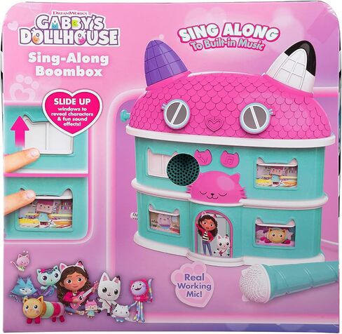 DreamWorks Gabby's Dollhouse Sing Along Boom Box Speaker with Microphone, Kids Karaoke Machine with Built in Song and Sound Effects in Kuwait