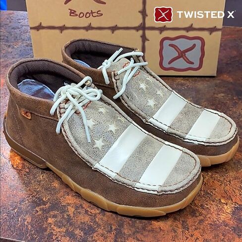 أحذية Twisted X رجالية مصنوعة يدويًا من الجلد برباط أحمر للقيادة in Saudi Arabia