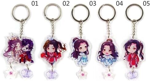Tian Guan Ci Fu Acrylic Keychain Car Cute Anime Heaven Officials Blessing Key Chain Women Pendant Key Holder Charm Decoration Accessories Clothing Novelty and More Multicolor in Saudi Arabia