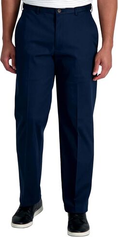 Haggar mens Big-tall Premium No Iron Khaki Classic-fit Expandable-waist Flat-front dress pants, British Khaki, 60W x 30L US in Saudi Arabia