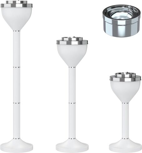 RELIANCER Floor Standing Ashtray w/Lid,Adjustable 16" - 31.5" Cigarette Ash Tray,Outdoor Stainless Steel Cigar Container Ash Holder w/Weighted Base,Cigarette Butt Receptacle Disposal for Home Garden in Saudi Arabia