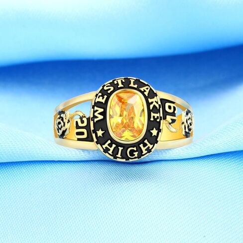 Ccjcinata Customized Sterling Silver high school ladies class rings for girls Collection Fully Personalized for women personalized Christmas Gifts Christmas present for daughter in Kuwait