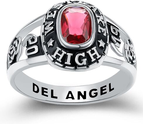 Ccjcinata Customized Sterling Silver high school ladies class rings for girls Collection Fully Personalized for women personalized Christmas Gifts Christmas present for daughter in Saudi Arabia