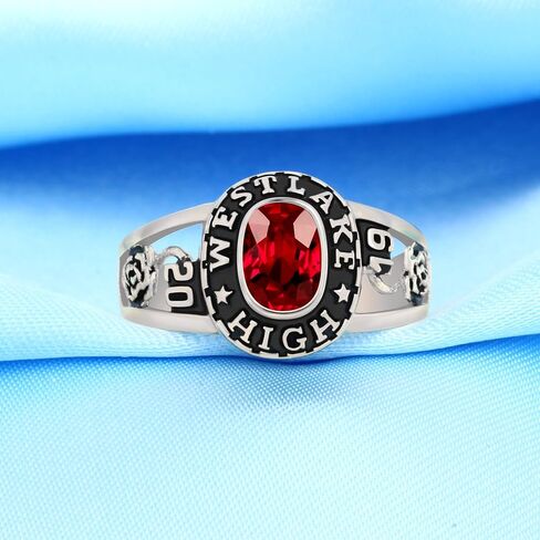 Ccjcinata Customized Sterling Silver high school ladies class rings for girls Collection Fully Personalized for women personalized Christmas Gifts Christmas present for daughter in Saudi Arabia