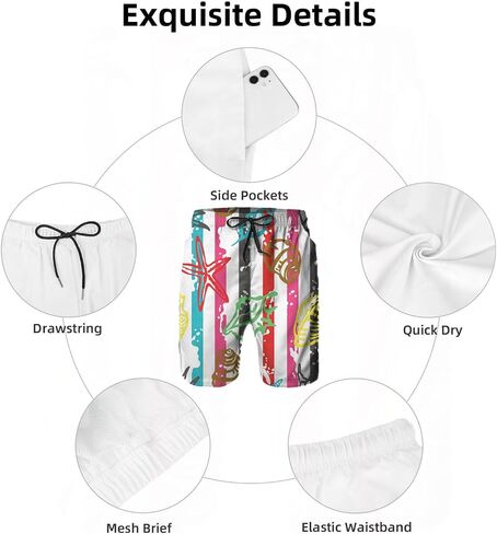 Mens Swim Trunks with Mesh Lining,Quick Dry Big Tall Board Shorts Swimsuit Beach Pants Swimwear Bathing Suits in Saudi Arabia