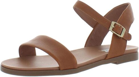 Steve Madden Women's DINA Flat Sandal, tan Leather, 7 in Saudi Arabia