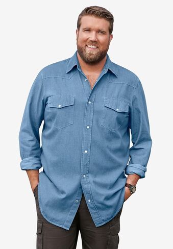 KingSize Boulder Creek Men's Big & Tall Western Snap Front Shirt in Kuwait