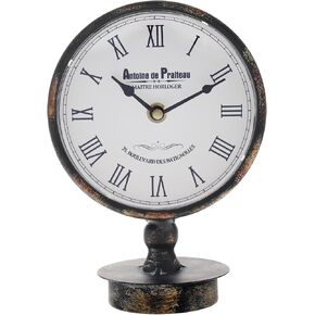 Retro Desk Clock,Vintage Mantel Table Clock,Metal Frame for Living Room,Bedroom,Bedside,Shelf,Farmhouse Decor