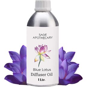 Blue Lotus Diffuser Oil for Natural Homely Fragrance, Men, Women, | Aroma Diffuser Oil | Long Lasting Aroma | & Pure Aromatherapy- 1L