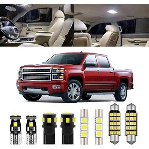 12PCS White 6000k LED LED KIT INTORIOR LIGHT FOR CHEVROLET SILVERADO/GMC SIERRA 2007 2008 2008 2010 2011 2012 2013 INTRIOR LED LIGHTING + LICENT LIGHT