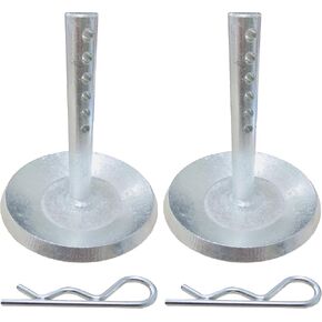 (2-Pack) 2208864 Snow Plow Blade Protector Skid Shoe for Heavy-Duty Skid - Round Shaft and Adjustable Pin Placement Lock