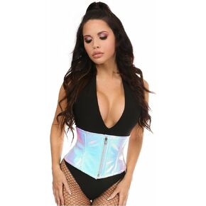 Daisy corsets womens Mermaid Holo Steel Boned Mini Cincher