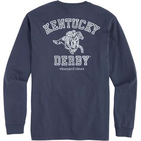 vineyard vines Men's Kentucky Derby Varsity Text Long-Sleeve Pocket Tee