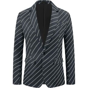 Lars Amadeus Stripe Blazer for Men's Notch Lapel Business Suit Jacket Stripes Sports Coat