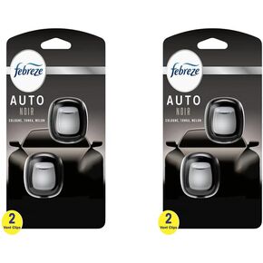 Febreze Vent Clip Car Car Careener ، Eliminator Odor ، Auto Noir رائحة ، 4 مقاطع (حزمة)