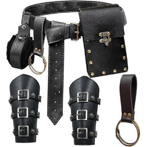 Renaissance Accessories Belt Pouch Coin Purse Retro Viking Bracer Hook Medieval Festival Costume Cosplay Casual Fanny Pack (Brown)