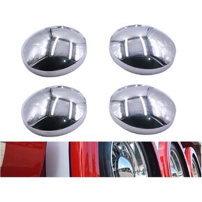 4 PCS Chrome Metal 8" Dome Style Hub Caps for Dome Semi Truck Rear Wheel Covers