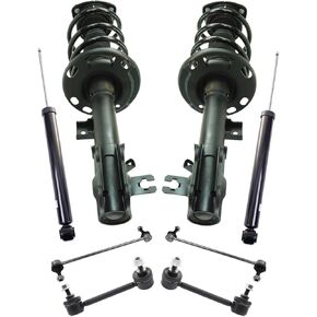 TRQ Front and Rear Suspension Kit Complete Strut & Coil Spring Assembly Shock Absorber Sway Bar Stabilizer Link Compatible with 2014-2016 Mazda CX-5