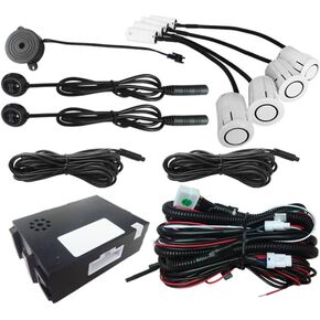 Blind Spot Car Mirror Sensor System Car Blind Area Detection System Lane Change Reminding for Safe Driving w/ 4 Sensors Black