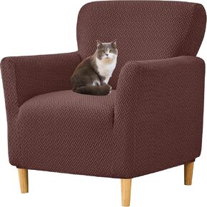 HFCNMY Banquet Armchair Slipcover,Stretch Knitted Jacquard Armchair Cover Washable Chair Covers Soft Chair Slipcovers with Arms Armchair Slipcovers for Living Room Furniture Protector Beige in Saudi Arabia