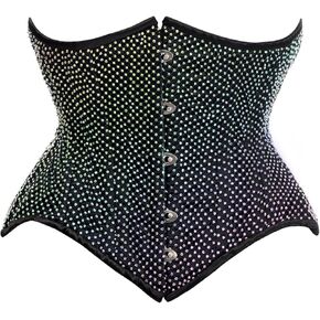Daisy Corsets Womens Top Drailer Rainbow Rhinestone Steel Boned Underbust Cincher Corset