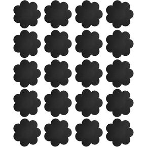 Nipple Breast Covers, Disposable Breast Pasties Adhesive Bra Nippleless Cover (Black 20 Pairs)