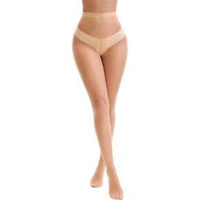 Stockings for Women, 40D Sheer Tights, Mid Waist Control Top Pantyhose Hosiery