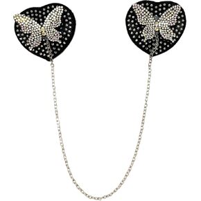 Rhinestone Shiny Butterfly Sticky Nipple Covers Breast Petals Glitter Pasties for Women
