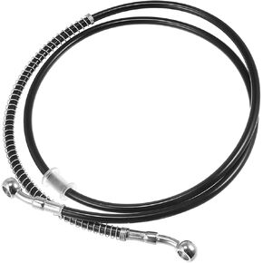 55.12" Length 10mm ID Motorcycle Hydraulic Brake Line Oil Hose Pipe Stainless Steel Braided Cable for ATV Motocross Sport Bikes Street Bikes Black Replacement