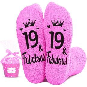 HAPPYPOP 19th Birthday Gift Ideas for Girls Boys - Socks Gifts for 19 Year Old Young Adults
