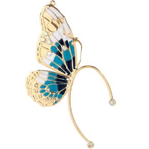 Vintage Butterfly Rhinestone Wings Elf Ear Cuff Ear Clip Hanger For Women Single Earring No Ear Hole