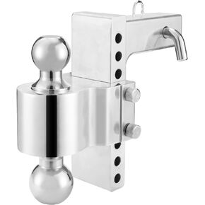 MaxxHaul 50975 6 inch Drop 7 inch Rise Aluminum Adjustable Dual Ball Mount