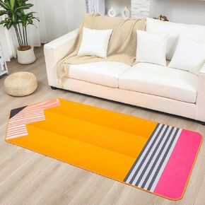 Pencil Classroom Rug 7x3 ft Classroom Carpet Soft Playmat Back to School Pencil Decorations Yellow Non Slip Rug First Day of School Gift End of The Year Teacher Party Gift Schoolgirl Decor