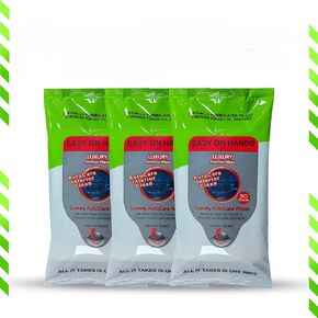 Car Interior Cleaning Wipes (Pack of 3, 30 Wipes) for Screen, Dashboard, Seats, Mats & More - Travel Size & Skin-Safe Cleaner
