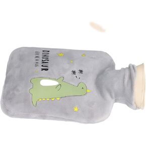 gernie Hot Water Bottle Childrens Hot Water Bottle Dinosaur Bag Water Filling Cartoon Warm Water Bottle Kid Cartoon Purse Child Cartoon Bagging Children Cartoon, Hot Water Bottle for, Gray